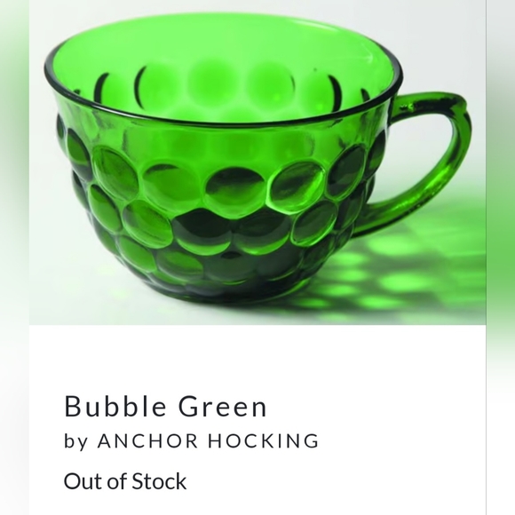 (11) Vntg "Bubble Green" Cups by Anchor Hocking - Picture 7 of 9